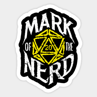 Mark of the Nerd D20 Dice Sticker